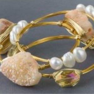 Turquoise and Pearl Bangles (both)